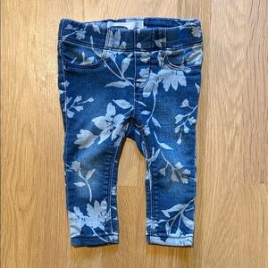Old Navy Floral Print Kids Jeans - Blue and White